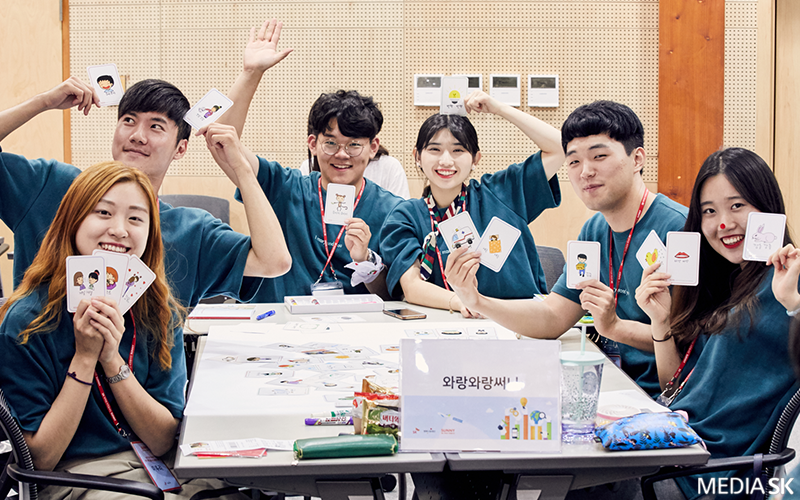 SK SUNNY 리더그룹 와랑와랑써니팀 레크레이션 단체사진