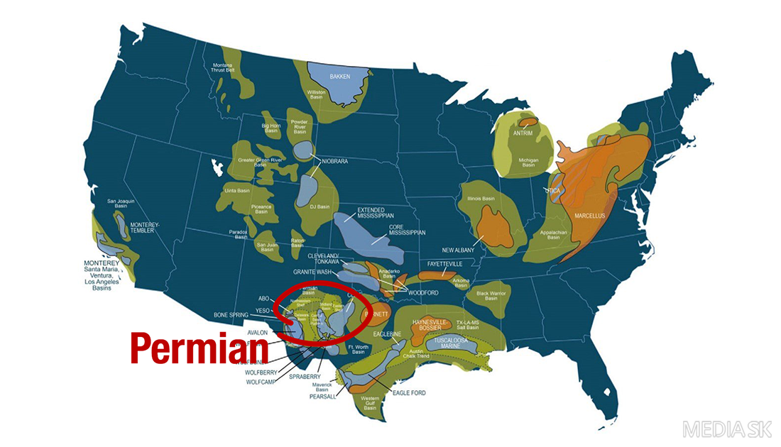 미국 셰일원유 최대 생산지 퍼미안 지역 위치